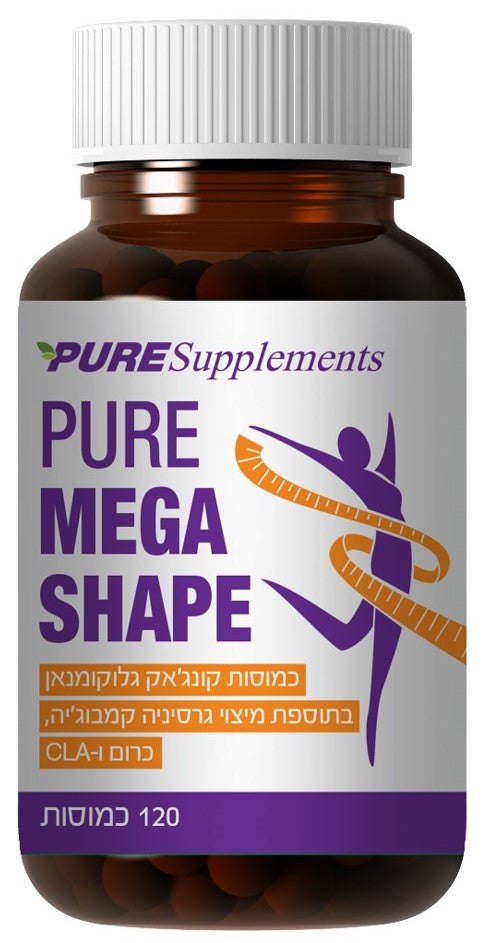מגה שייפ-  קונג'אק גלוקומנאן עם מיצוי גרסיניה קמבוג'יה,כרום ו-CLA